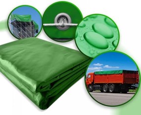 JAGO Plandeka 650 g/m², oczka aluminiowe, zielona, 2 x 3 m