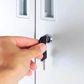 Szafa biurowa czterodrzwiowa Magda 90x40x185 cm szara