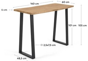 Stolik barowy z blatem z drewna akacjowego 60x140 cm Alaia – Kave Home