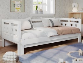 łóżko piętrowe z litego drewna sosnowego - 90(180)x190cm - z stelażem na listwach - Białe