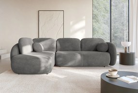 Masseno Narożnik AMICO z funkcją spania i pojemnikiem na pościel Narozniki L, Rozkładana sofa - Szary, EGON 13