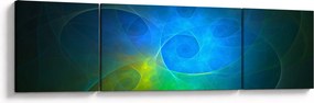 Obraz niebieskiej abstrakcji (170x50 cm)