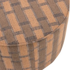 Różowo-brązowy puf z tkaniny szenilowej Sarli – WOOOD