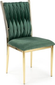 Velvetowe krzesło glamour na złotym stelażu K436