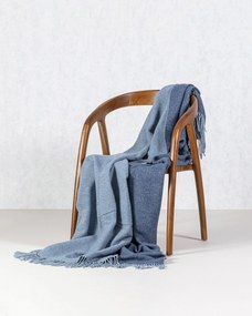 Pled Merinos 140x200 cm melange blue