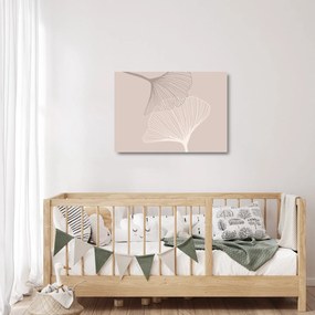 Obraz na szkle - Beżowe liście N⁰2 (70x50 cm)
