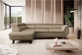 Narożnik RAVEN L Lewostronny wolnostojący z funkcją spania tkanina ARAGON 14 Cappucino WERSAL