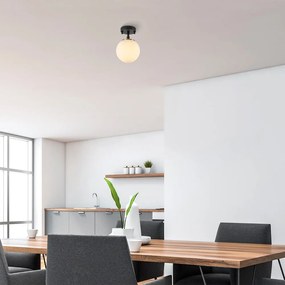 Czarno-biała lampa sufitowa ze szklanym kloszem ø 15 cm Atmaca – Opviq lights