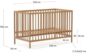 Łóżeczko z litego drewna bukowego 60x120 cm Shantal – Kave Home