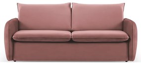 Różowa aksamitna rozkładana sofa 214 cm Vienna – Cosmopolitan Design
