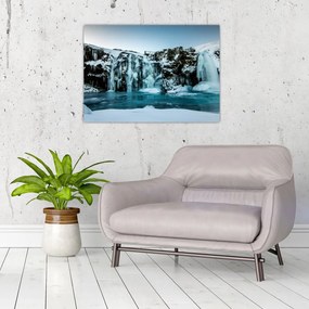 Obraz zamarzniętych wodospadów (70x50 cm)
