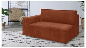 Ceglany sztruksowy moduł sofy (lewostronny) Nihad modular – Bobochic Paris