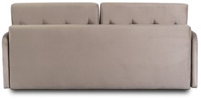 Sofa Rozkładana z Funkcją Spania VIVO Dwuosobowa Beżowa Glamour do Salonu