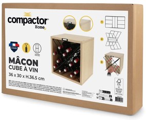 Regał na wino w dekorze jesionu w naturalnym kolorze liczba butelek 12 36,5x36x29 cm Macon – Compactor