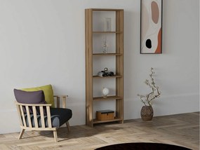 Regał na książki – 50 x 160 x 19,6 cm – kolor orzechowy – płyta wiórowa pokryta melaminą