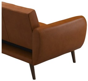 Pomarańczowa rozkładana sofa z imitacji skóry 207 cm Brittany – Novogratz