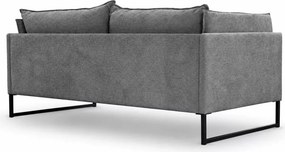 Trzyosobowa sofa z poduszkami Diara III z czarną metalową podstawą