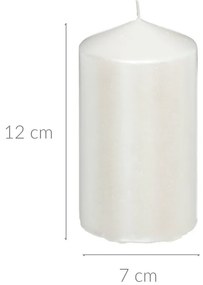 Świeca walec, błyszcząca, 12 cm