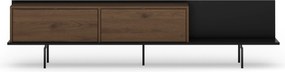 Szafka RTV Zenar 200 cm z metalowymi nogami - orzech elegant / czarny