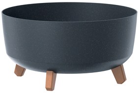 Donica ogrodowa okrągła Gracia Low Eco 40 cm antracyt PROSPERPLAST