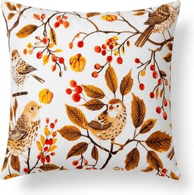 Poszewka na poduszkę z mikrofibry BIRDS PUMPKIN 45x45 cm, brązowy