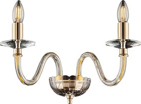 Kinkiet Franz 2-punktowy z pozłacanego żelaza z przezroczystym szkłem .39 P.25 BL275-AP2-OR