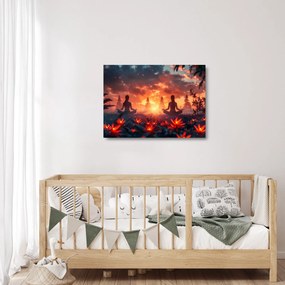 Obraz na szkle - Joga w przyrodzie (70x50 cm)
