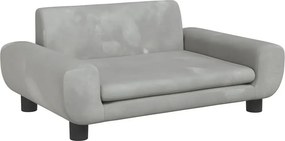 Dziecięca aksamitna sofa dziecięca jasnoszara B8-L85