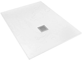 Brodzik z konglomeratu prostokątny 120 x 90 DIAMO White