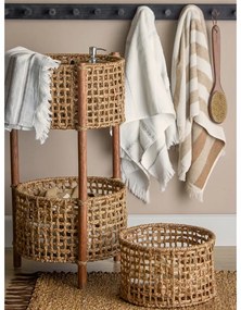 Brązowo-beżowy bawełniany ręcznik kąpielowy 70x140 cm Elaia – Bloomingville