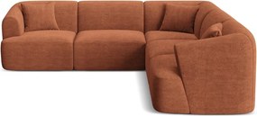 Sztruksowy narożnik w kolorze terakoty Campi – Cosmopolitan Design