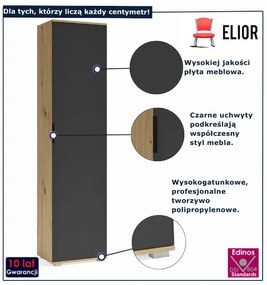 Szafa wąska dąb artisan + antracyt P8-D68