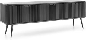 Szafka RTV: Czarna, Czarne nogi, 168 x 57 x 39 cm