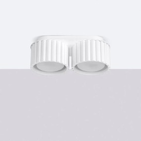 Plafon dwupunktowy AURA 2 biały GX53 ryflowany SOLLUX  LIGHTING