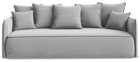 Jasnoszara aksamitna rozkładana/ze schowkiem sofa 225 cm Hula – Makamii