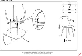 Krzesło do jadalni z pikowanym zdobieniem K417