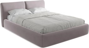 Łóżko 180 x 228 - z weluru - szary - HOKU