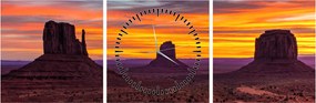 Obraz - Monument Valley v Arizonie (z zegarem) (90x30 cm)
