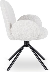 Krzesło Tapicerowane Obrotowe do Salonu MUSSO Szare Nowoczesne