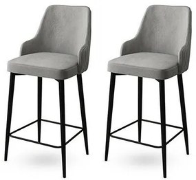Zestaw krzeseł barowych Enox Grey and Black, 2 szt., 2 szt.