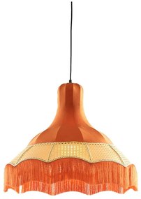 Pomarańczowa lampa wisząca z tekstylnym kloszem ø 50 cm Mizia – Light &amp; Living