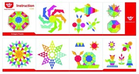 Tooky toy  puzzle ośmiokątne drewniana mozaika edukacyjna (73el.)