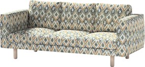 Pokrowiec na sofę Norsborg 3-osobową kolor niebieski tkanina strukturalna, wzorzysta