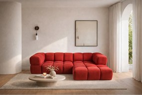 Narożnik w kształcie L Averro, tkanina Bluvel, Bordowy, Prawy