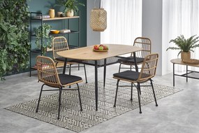 Krzesło z rattanu na metalowych nogach K401