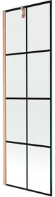 Mexen Next parawan nawannowy 1-skrzydłowy 60 x 150 cm, czarny wzór, miedź szczotkowana - 895-060-000-00-77-65
