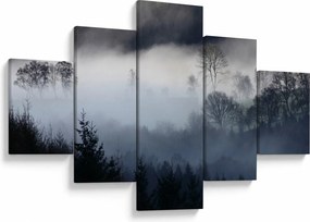 Obraz mgły nad lasem (125x70 cm)