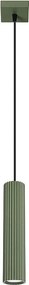Lampa Wisząca Minimalistyczny Karbon, Aluminium - 1 Źródło - L.8 X H.118 Cm - Zielony Oliwkowy