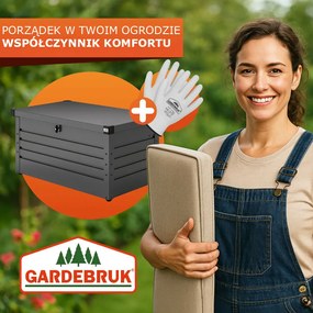 Metalowa skrzynia ogrodowa METALBOX, 385L, 120×62×63cm, antracytowa Gardebruk