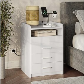 Stolik nocny biały 45x40x64 edis